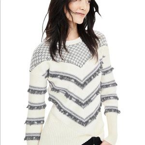 banana republic • chevron fringe chunky sweater